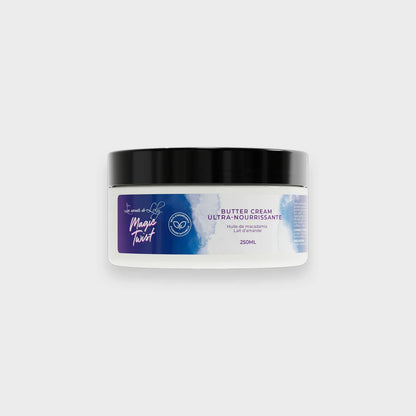 Magic Twist butter cream hair moisturizer with macadamia oil and almond milk, 250ml jar