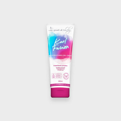 Kurl Fusion multitextures gel cream tube for curly hair, 250ml, on white background
